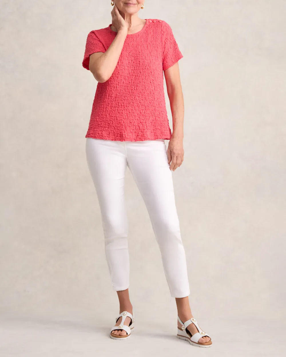 Crinkle Cotton T-Shirt