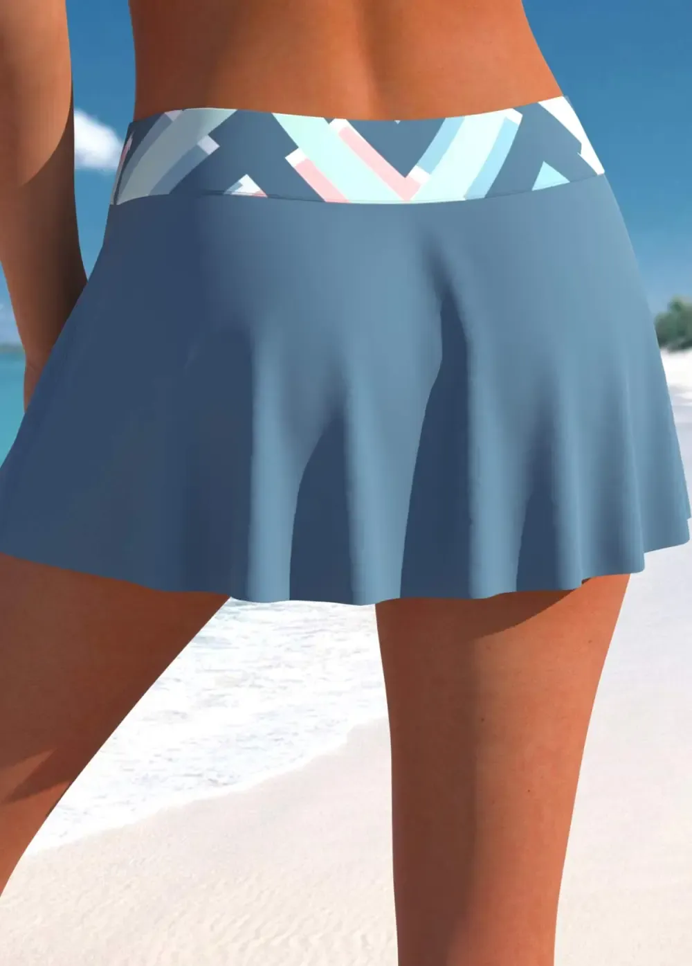 Circular Ring African Tribal Print Navy Tankini Top