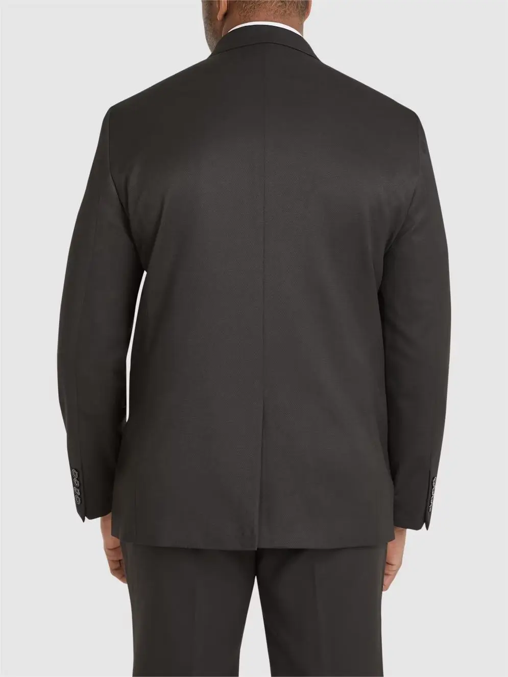 BLACK TEXTURED STRETCH SUIT JACKET