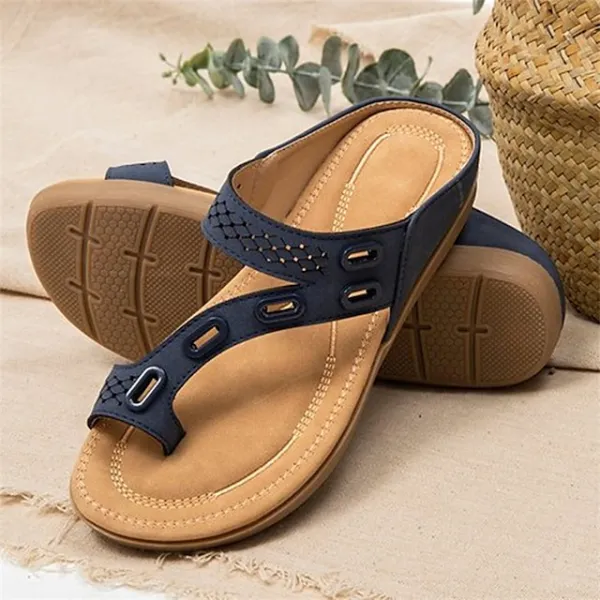 Women's Sandals Slippers Orthopedic Sandals Bunion Sandals Plus Size Outdoor Slippers Outdoor Daily Beach Summer Flat Heel Open Toe Elegant Casual Minimalism Faux Leather Loafer Solid Color Light
