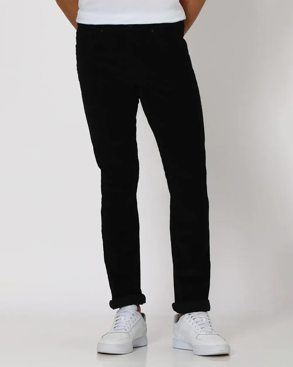 Classic Daily Slim-Fit Straight-Leg Navy Cotton Trousers