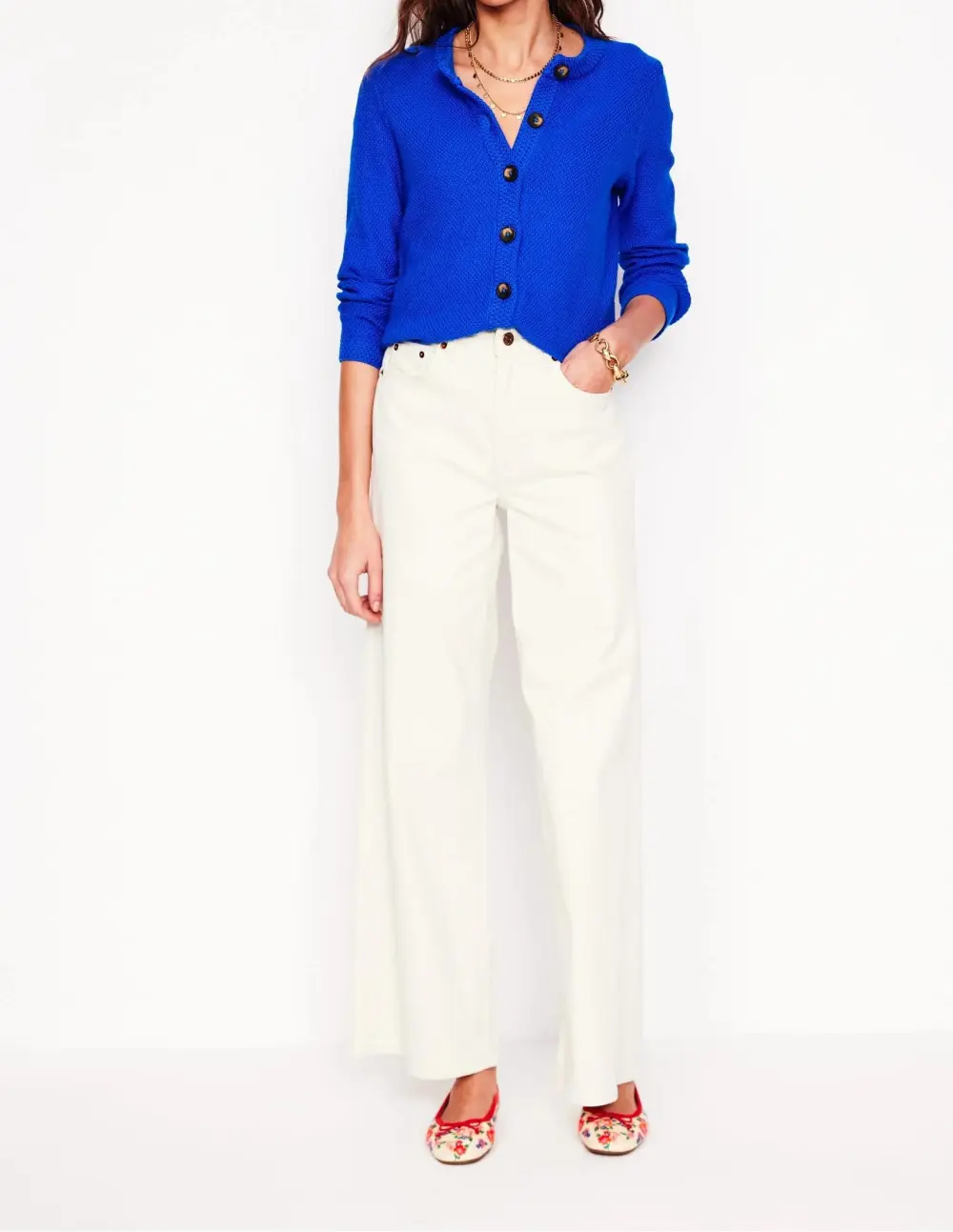 Gallery Blue Trim Cardigan