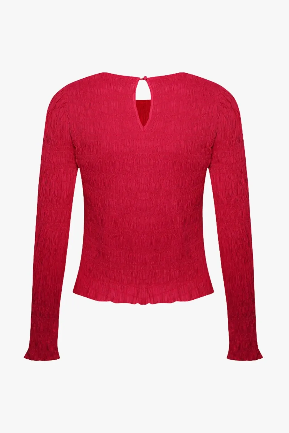 Pink Textured Long - Sleeve Knit Top