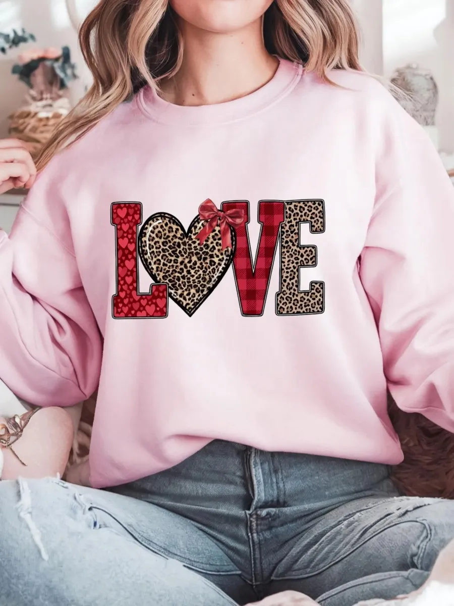 Leopard Love Heart Sweatshirt