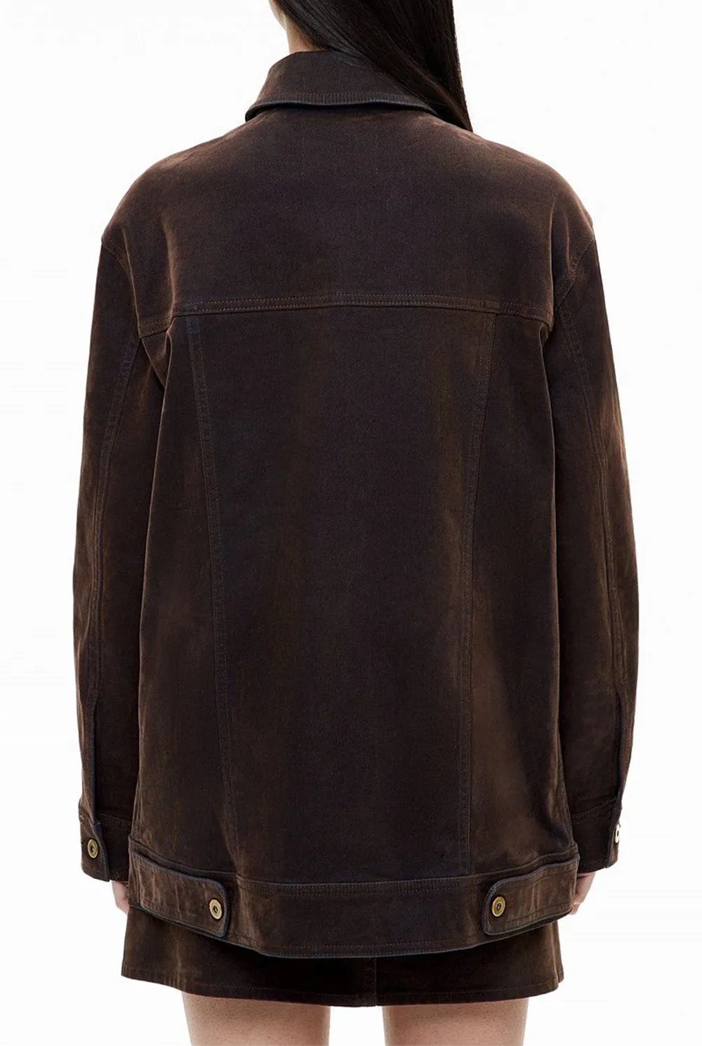 Multi-Pocket Cotton Fleece Denim Jacket