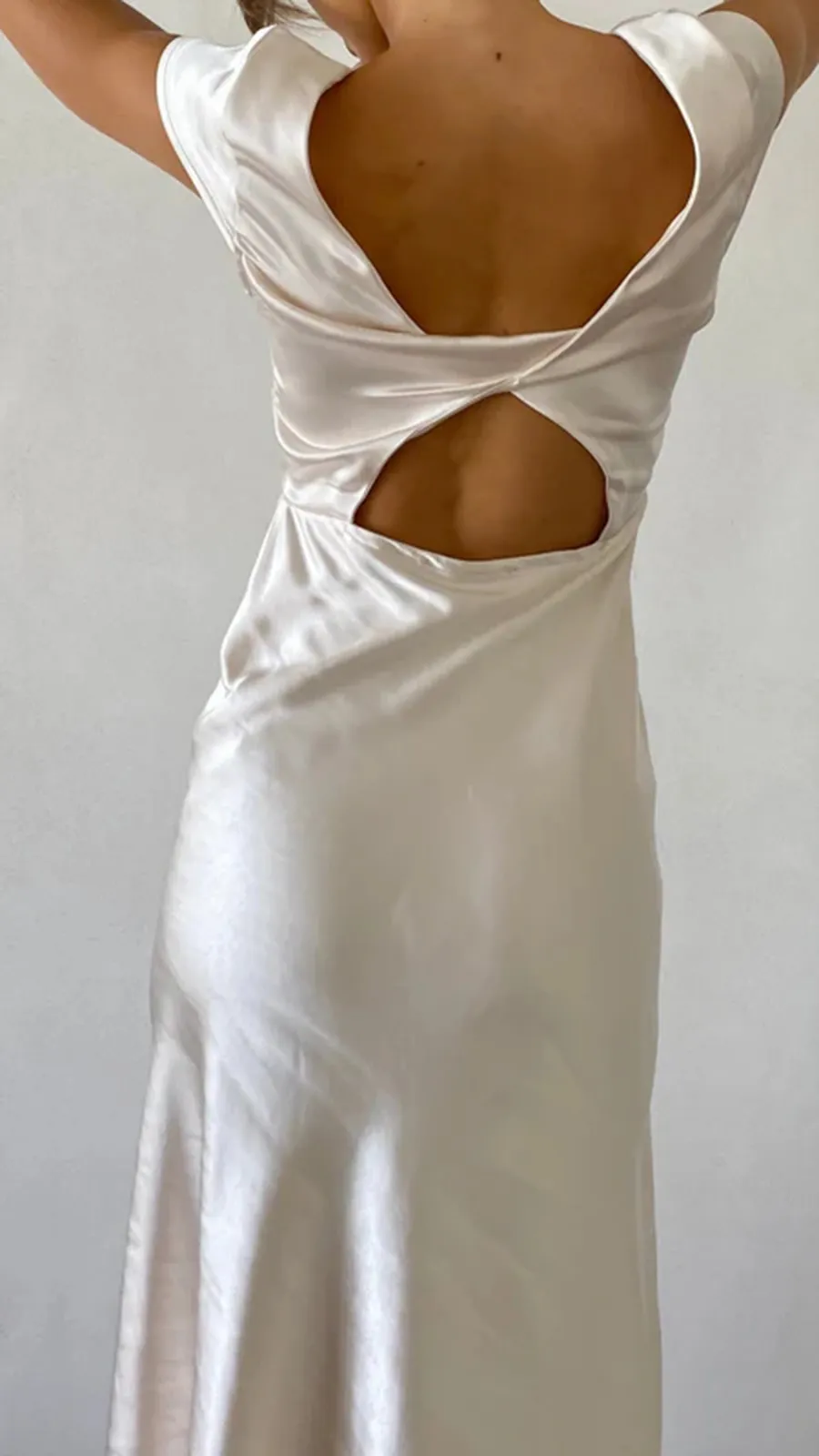 Silky Fabric Midi Dress