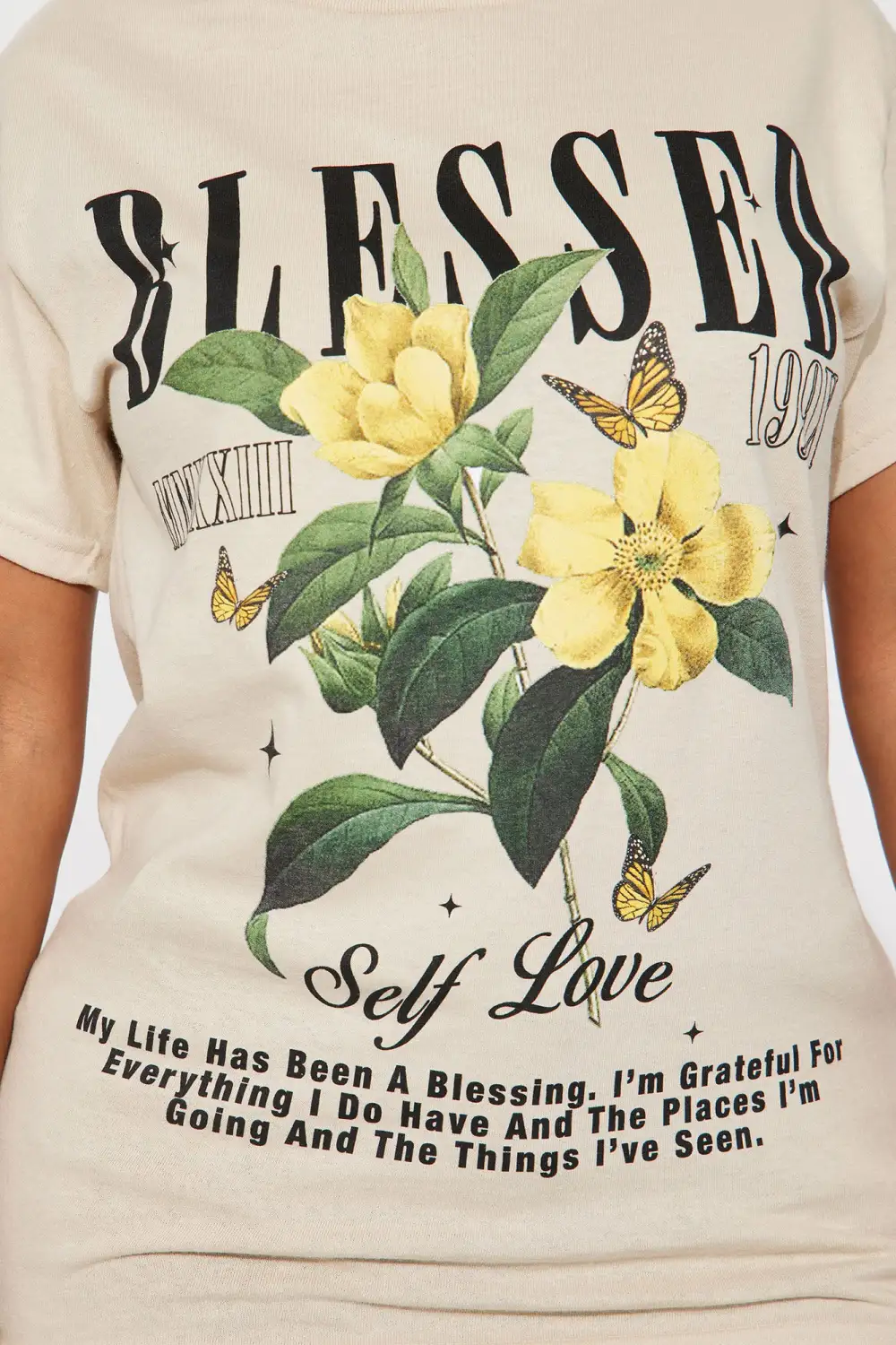 Blooming Blessings Graphic Tee - Taupe
