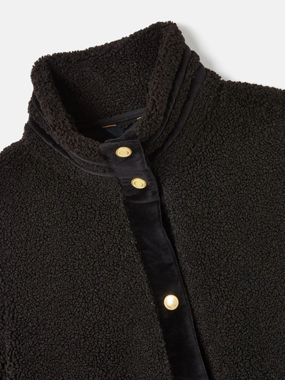 Funnel Neck Black Fleece Jacket