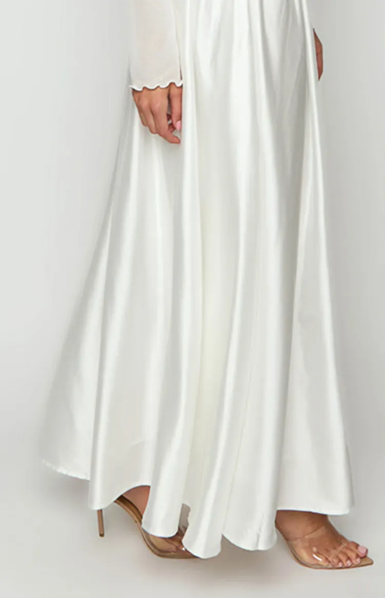 White Chiffon Flowing Long Skirt