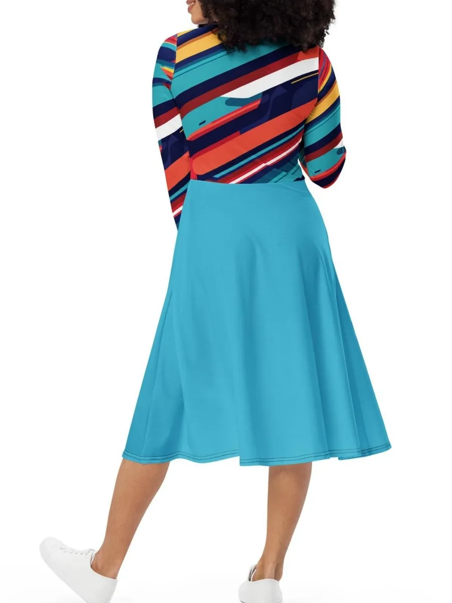 Modern Stripe Casual Dress