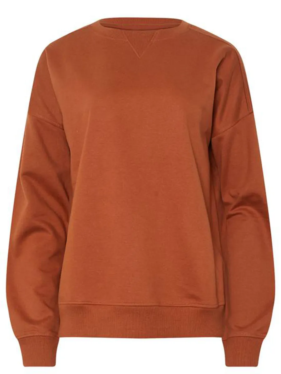 Casual Round Neck Dropped Shoulder Sweatshirt