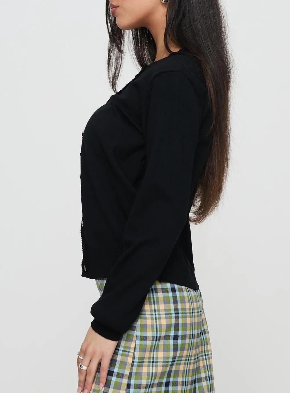 Button-down Knit Cardigan Black