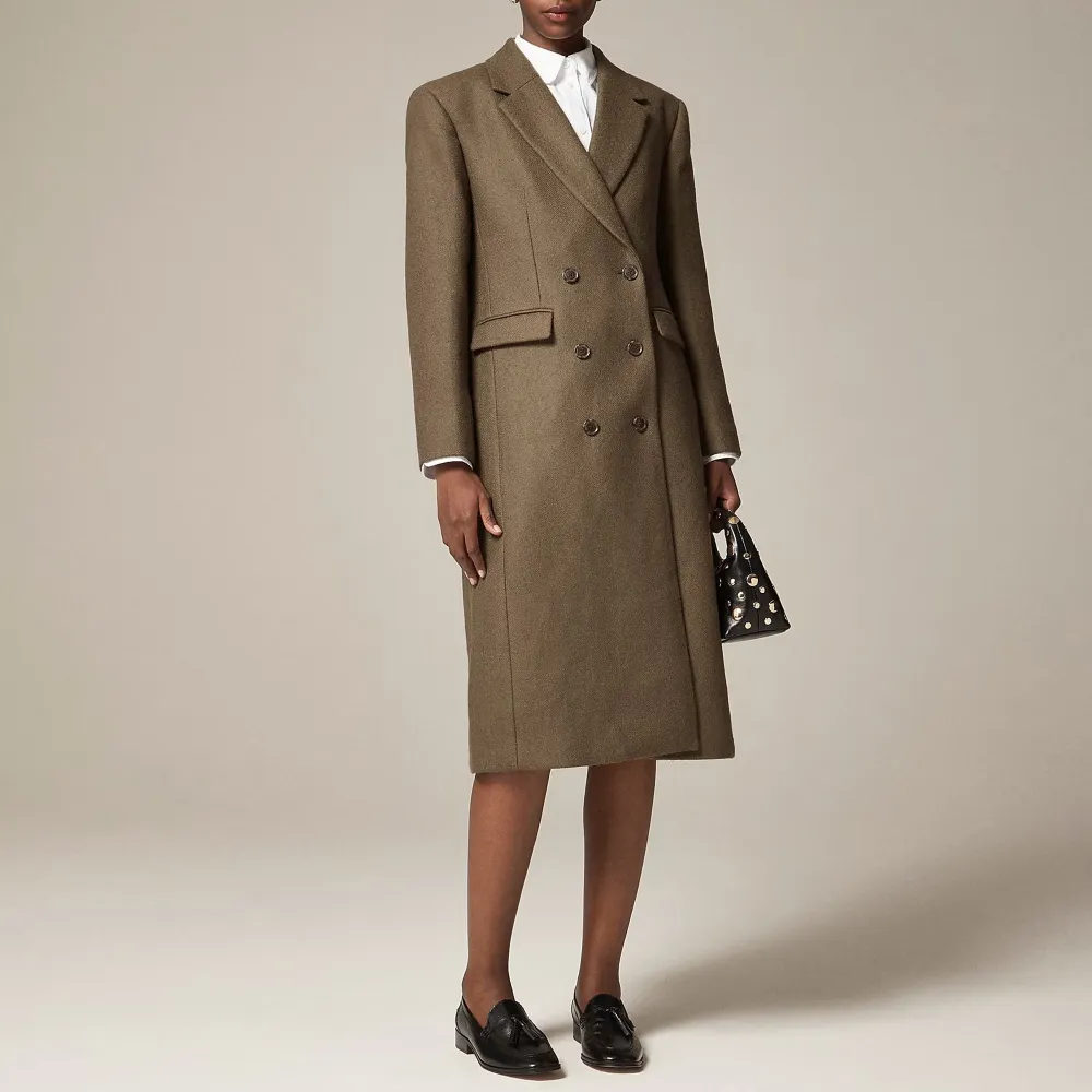 double-breasted topcoat  wool-blend