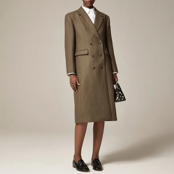 double-breasted topcoat  wool-blend