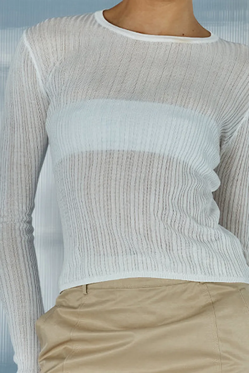 White Hollow Sun Protection Top