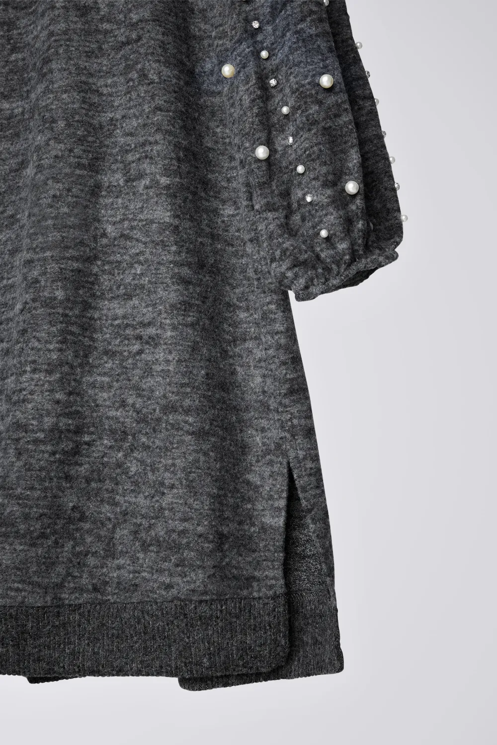 EVANS Curve Grey Pearl Embellished Jumper Dress