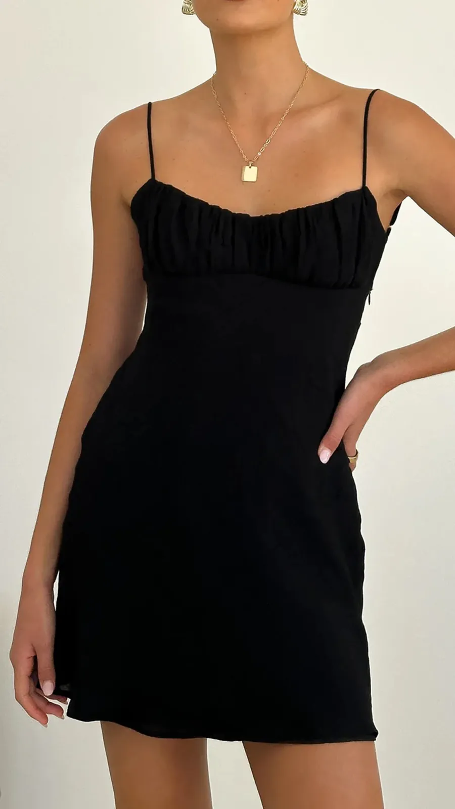 Gathered Details On Bust Mini Dress