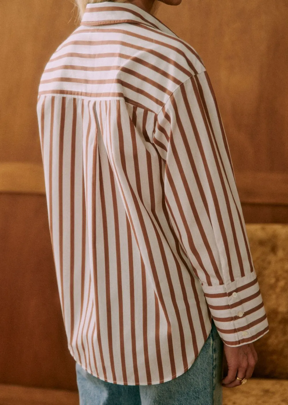 Long Sleeved Striped Loose Shirt