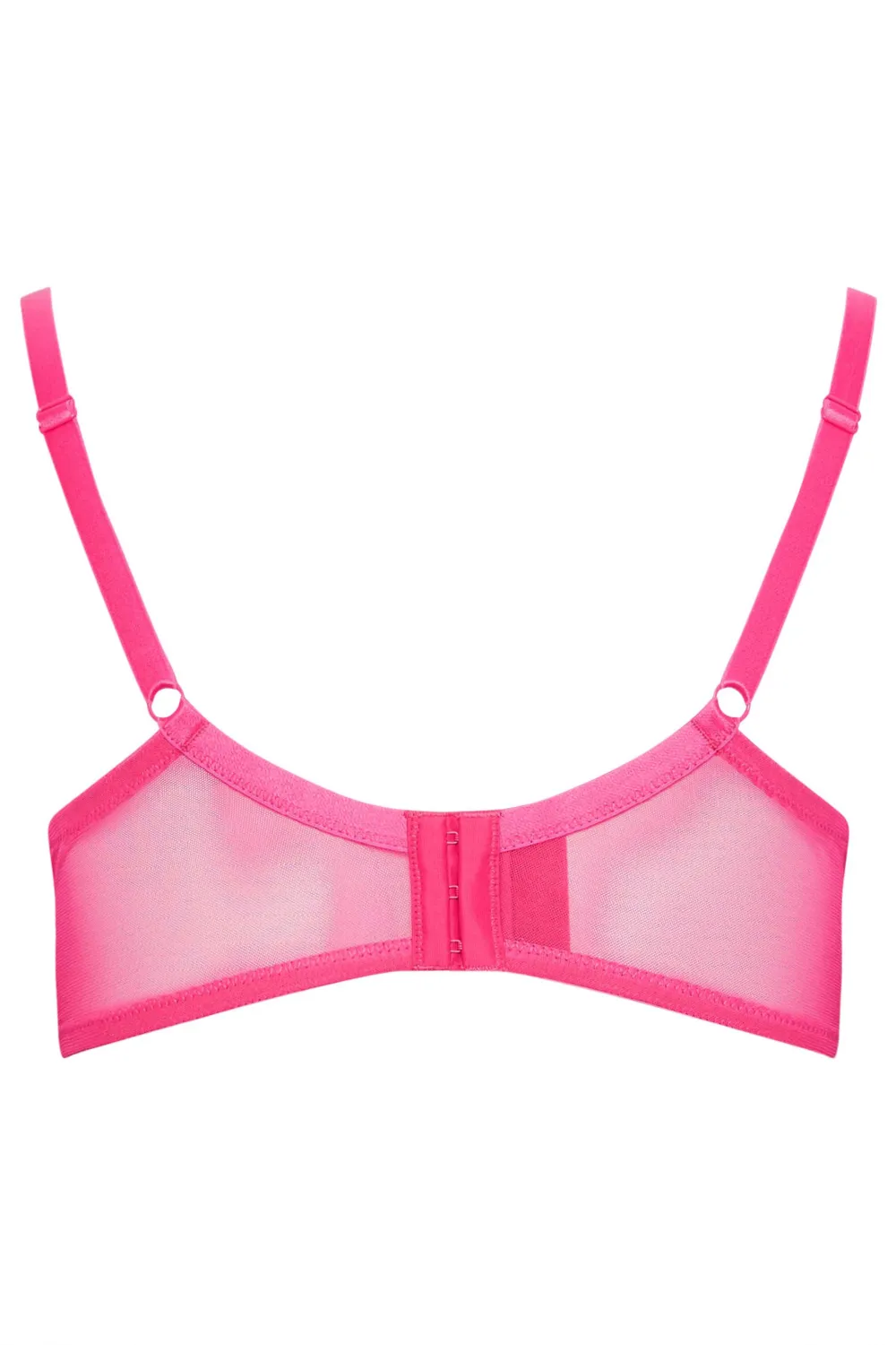 YOURS Curve Hot Pink Dot Print Lace Padded Bra
