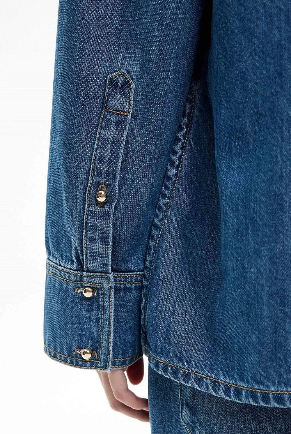 Washed Denim Button-Down Shirt