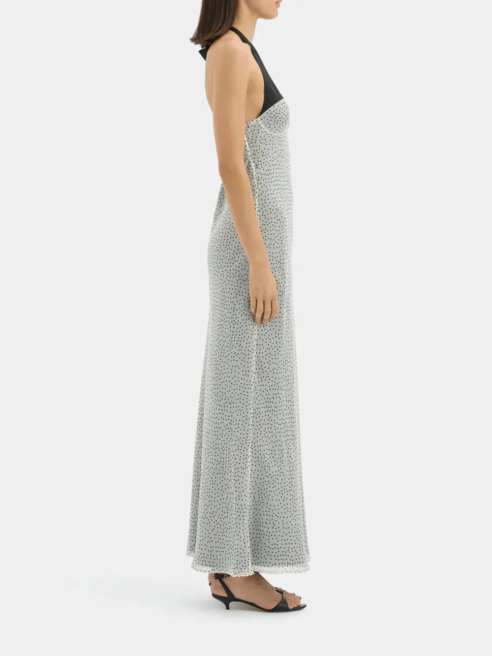 Adjustable Halter Neck Polka Maxi Dress