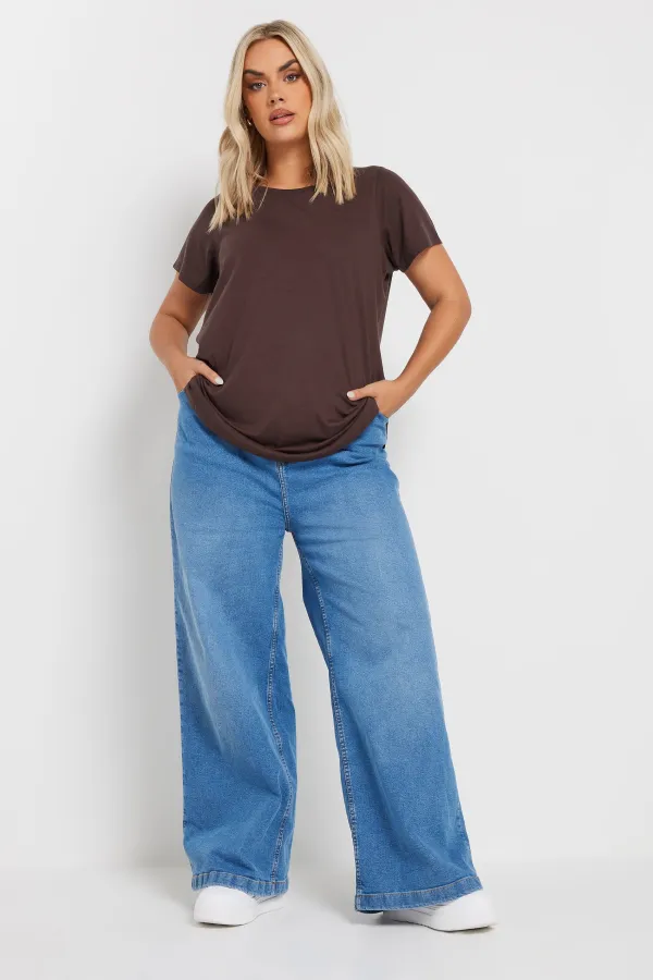 YOURS Curve Chocolate Brown Short Sleeve T-Shirt