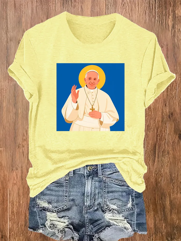 Women's Thank You PF Print Short Sleeve Round Neck Cotton T-Shirt