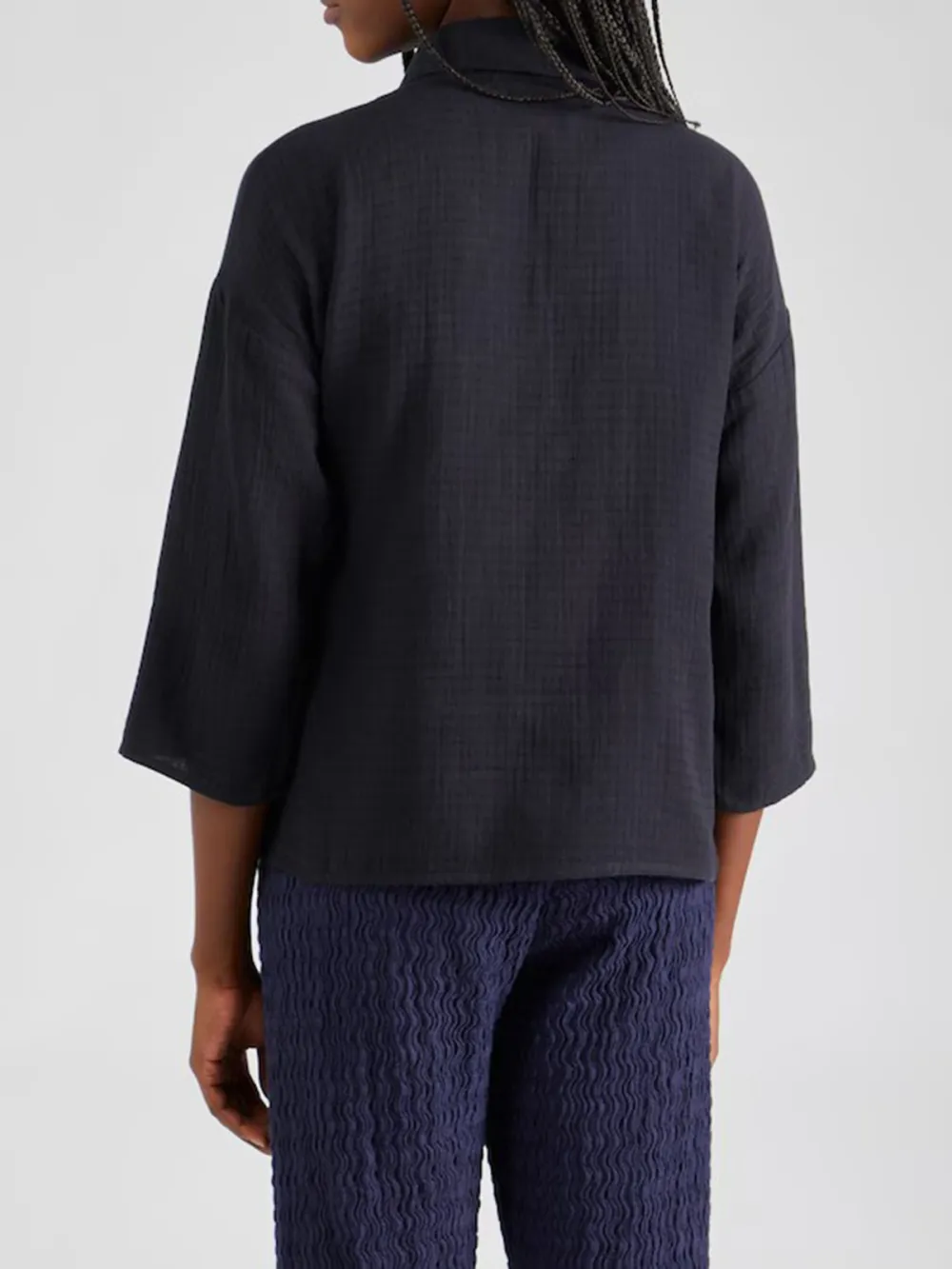 Button Placket Long Sleeve Blouses