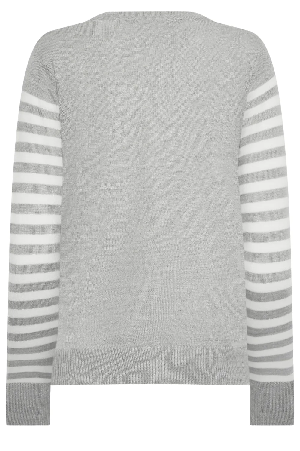M&Co Grey Stripe Star Print Jumper