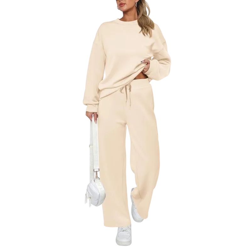 Women's long-sleeved pullover and trousers loungewear set