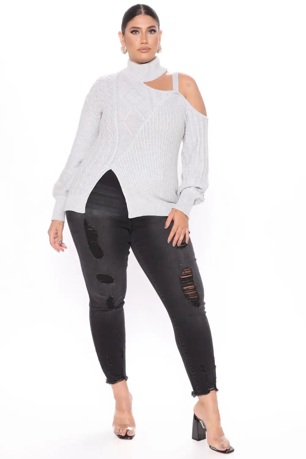 Keeping Me Away From The Cold Sweater - Grey