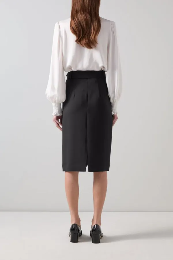 Black Pencil Midi Skirt