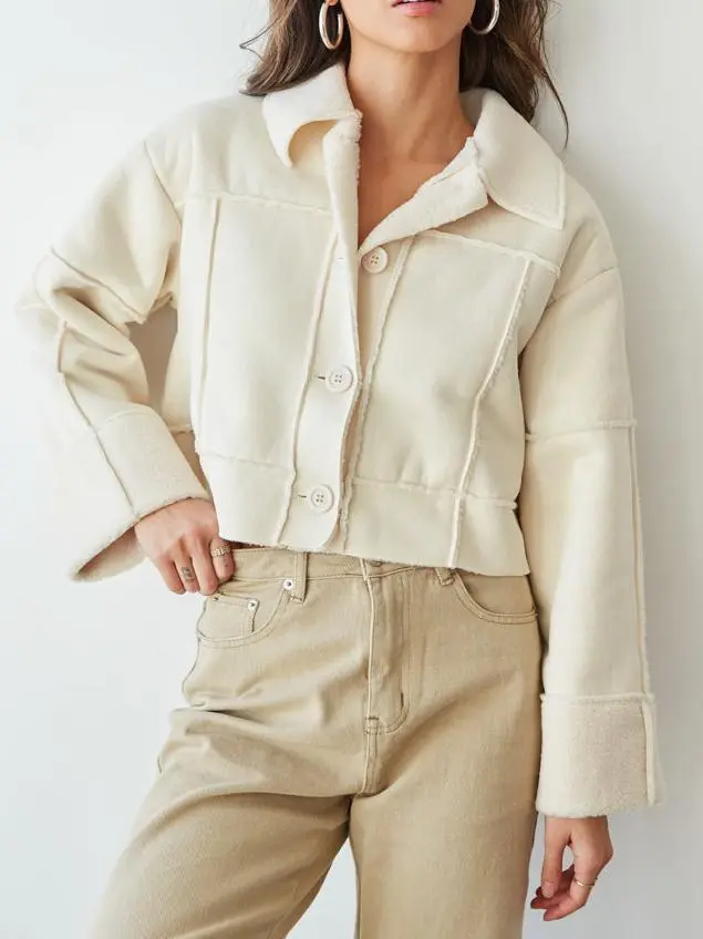 Lyndsey Sherpa Cropped Jacket