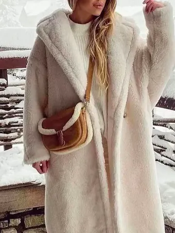 Lapel Collar Loose Casual Teddy Jacket