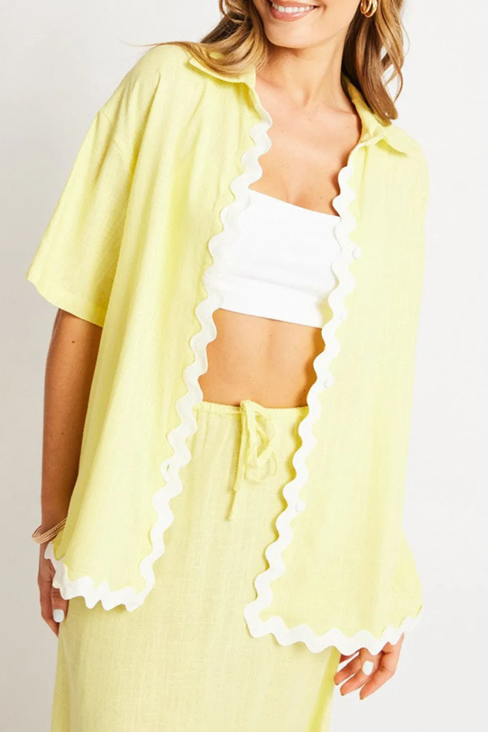 Yellow Relaxed Shirt Short Sleeve Ric Rac