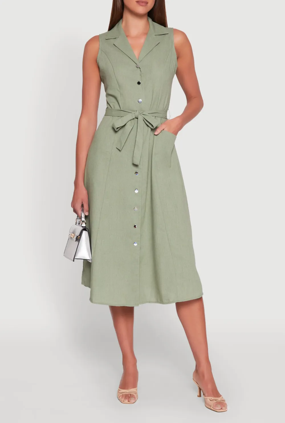 Sleeveless Flip Collar Dress