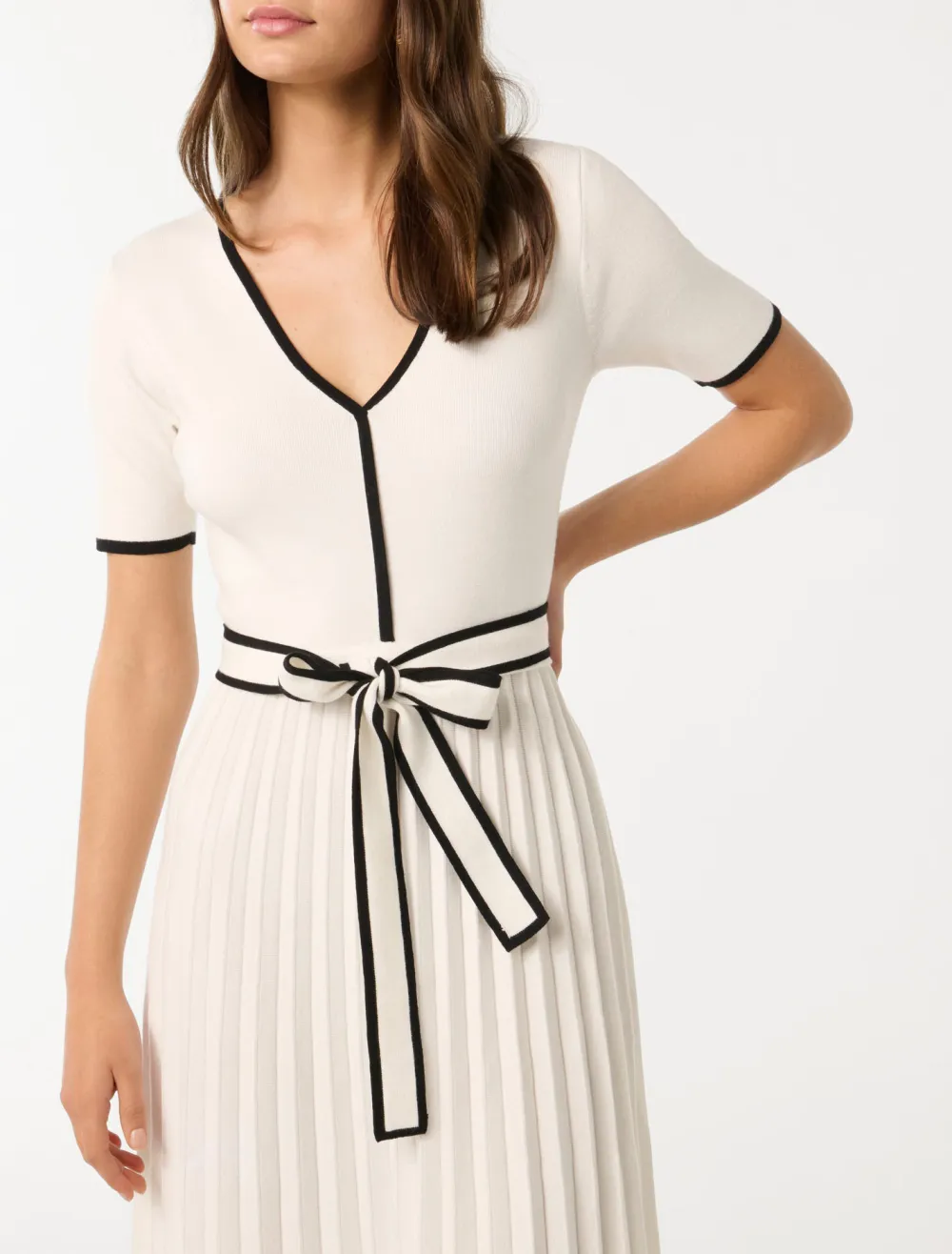 Tipped A Line Midi Dress