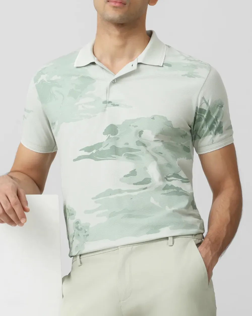 Daily Simple And Slimming Light Green Polo Shirt