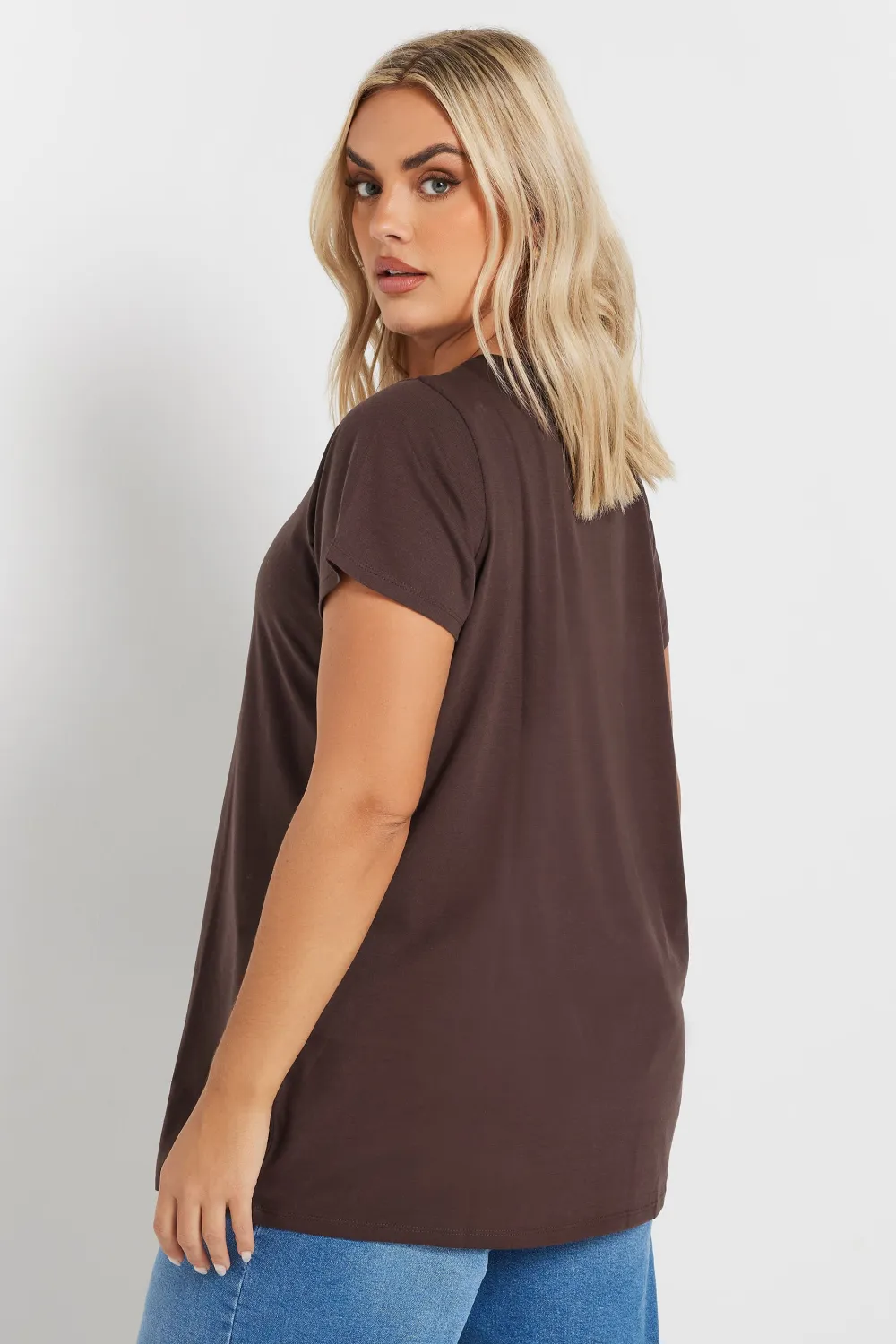 YOURS Curve Chocolate Brown Short Sleeve T-Shirt