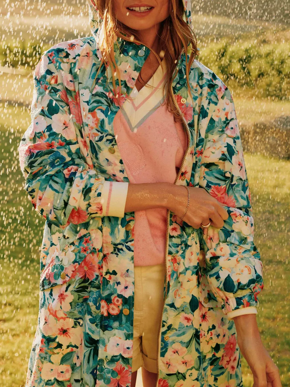 Black Waterproof Foldable Raincoat With Hood