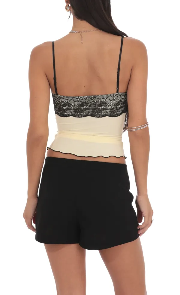 Lace Bust Top in Yellow