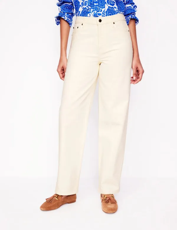 Mid Rise Relaxed Jeans -Ecru