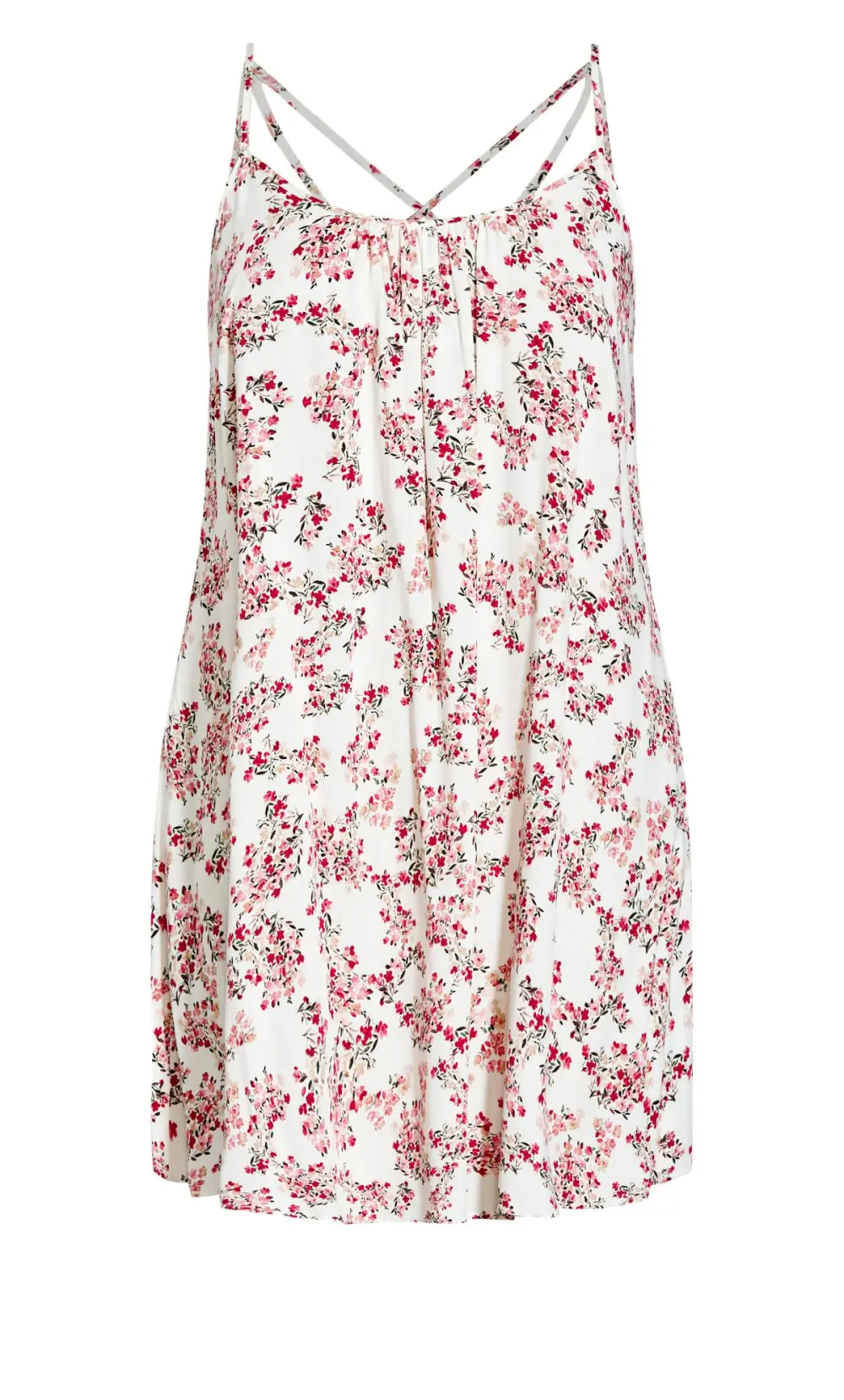Evans Ivory & Pink Ditsy Floral Beach Dress