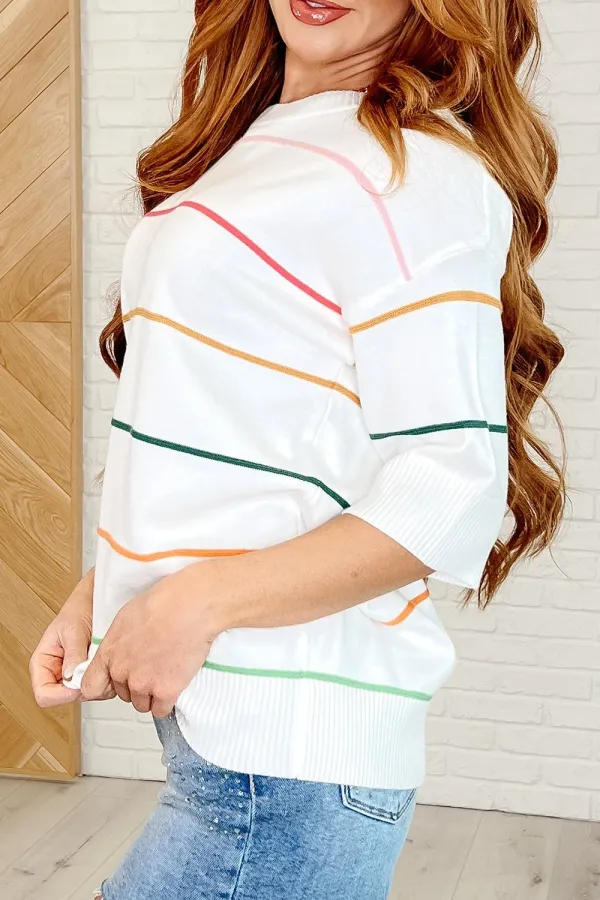 Daily Commute  White Crew Neck Sweater