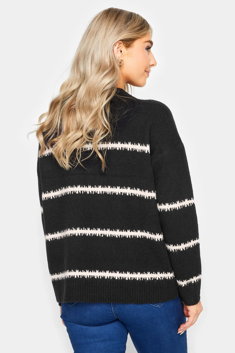 M&Co Black Blurred Stripe Jumper