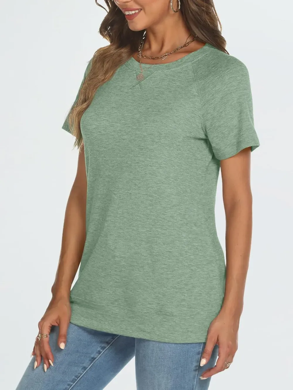 AUTOMET T Shirts Short Sleeve Crewneck Tees for Women Trendy Lightweight Soft Casual Summer Tops Clothes 2024