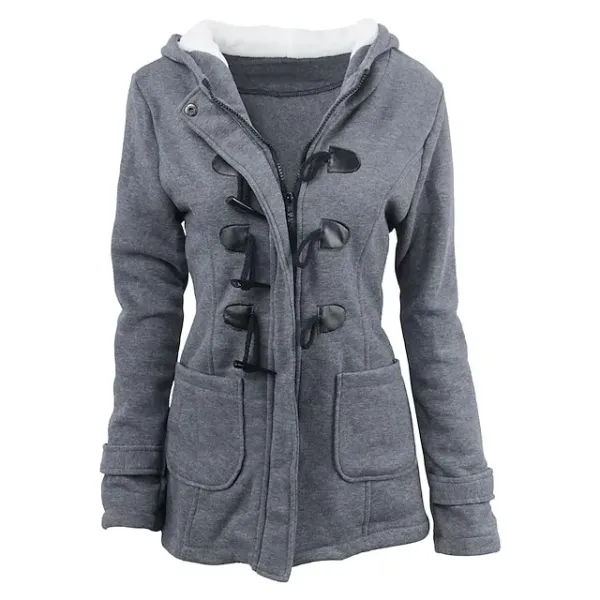 Women's Winter Coat Cropped Hooded Coat Thermal Warm Heated Jacket Fall Casual Street Jacket Long Sleeve with Pockets Black Army