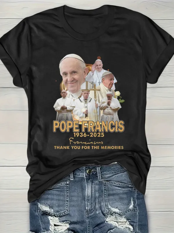 Women's Thank You For The Memories Print Short Sleeve Round Neck Cotton T-Shirt