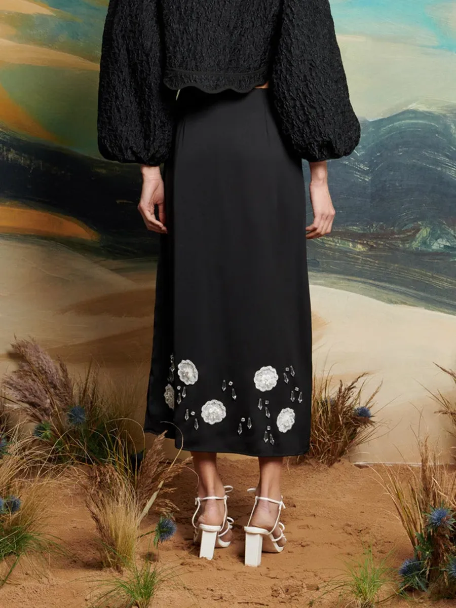 Casual Hearts Art Graphic Midi Skirt