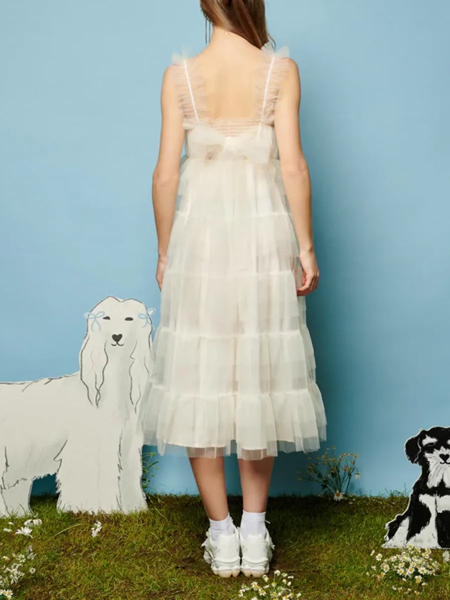 Regular Tulle Midi Dress
